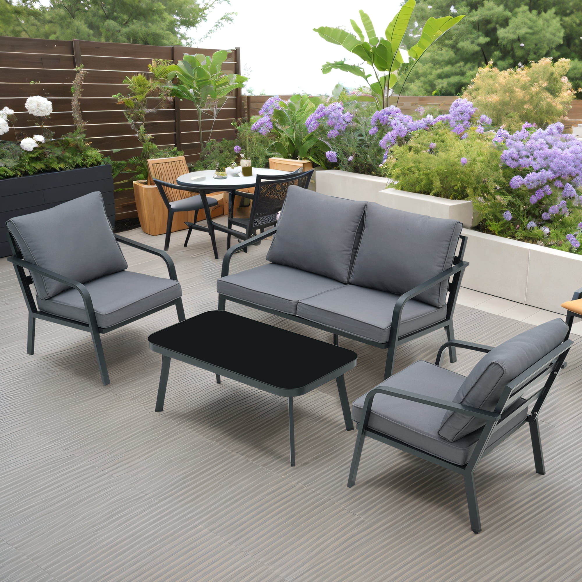 Ainfox Aluminum Patio furniture Set on Clearance, Outdoor Sectional