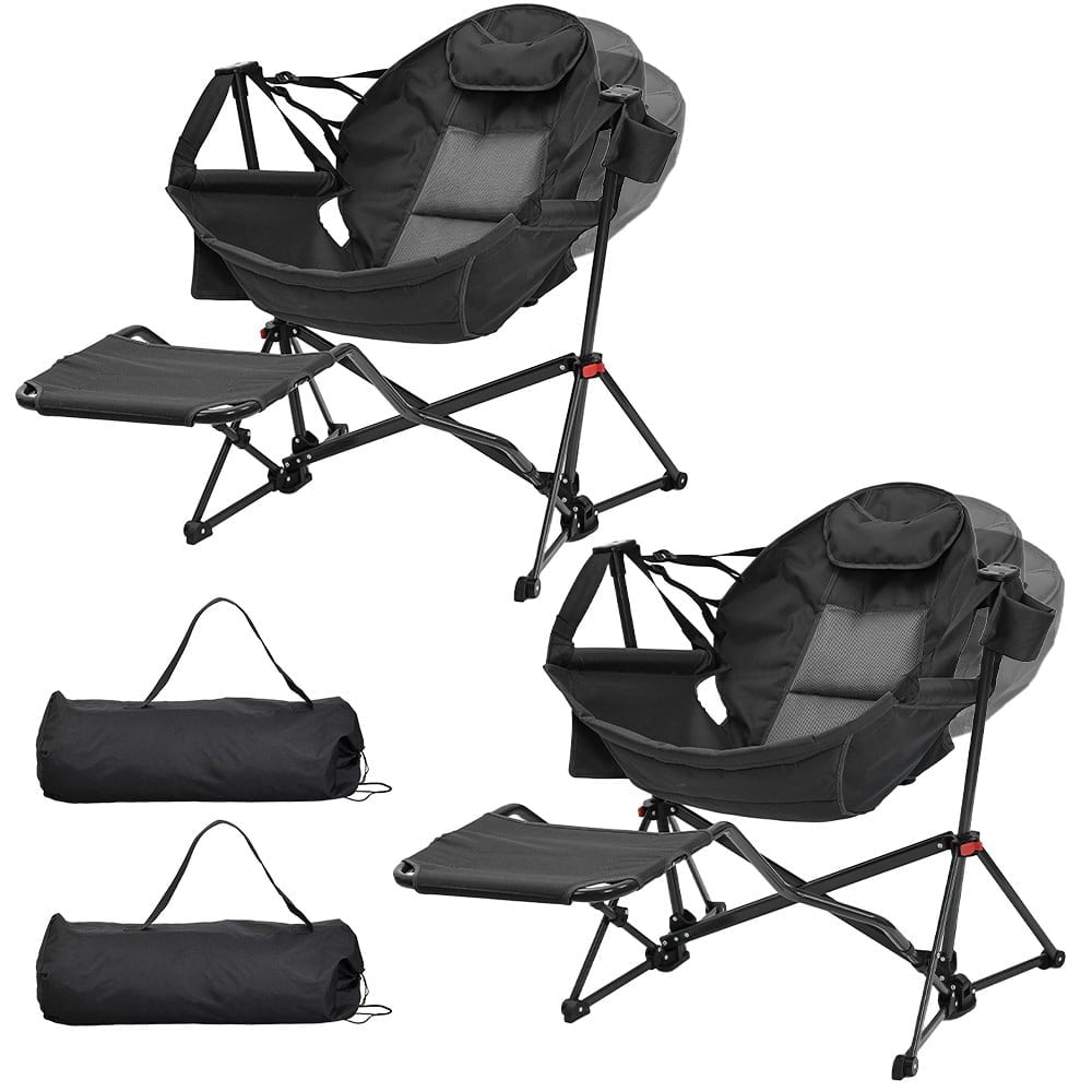 Foldable Rocking Footrest Ainfox Foldable Portable Rocking Camping Chairs with Footrest, Cup ...