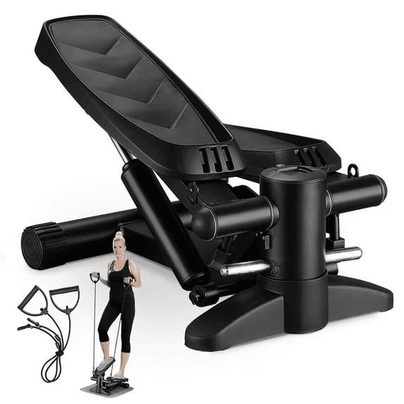 Ainfox Mini Step Climber, 330LBS Load Bearing, LCD Monitor,Compact Hydraulic Stair Stepper with Non-Slip Mat, Black