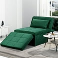 thumbnail image 1 of Ainfox Ottoman Chair Lounger Bed，4 in 1 Convertible Single Sofa Couch Futon Bed, 71''L x 34''W (Green), 1 of 7