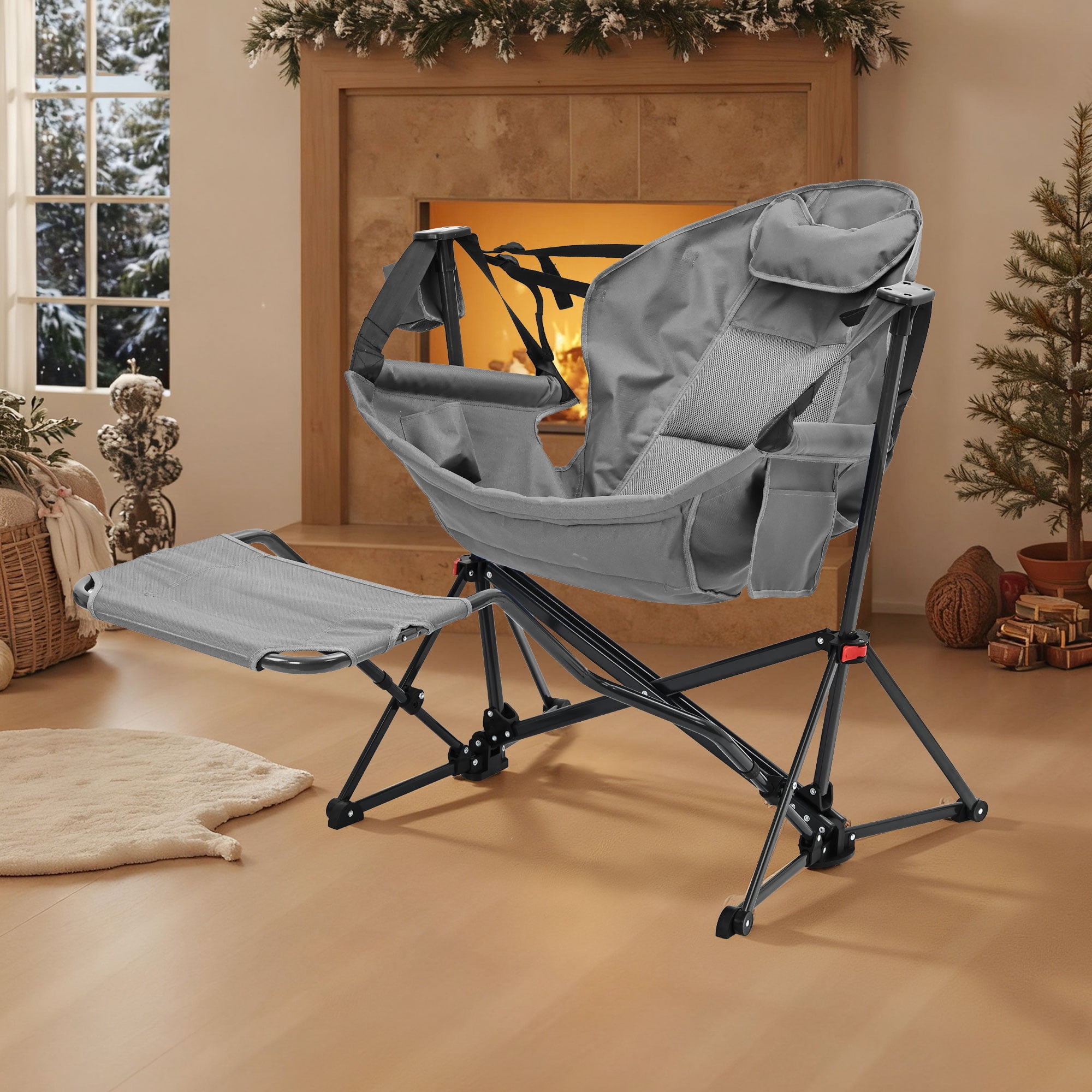 Ainfox Outdoor Hammock Swing Camping Chair, Foldable Rocking Chair