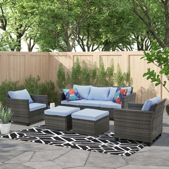 Ainfox Outdoor Patio Furniture Seating Set, 4 Pieces Sectional