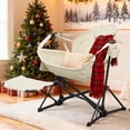 thumbnail image 1 of Ainfox Portable Hammock Camping Chairs with Footrest, Cup Holder, Headrest Cushion Pillow, Rocking, Fodable, Beige, 1 of 7