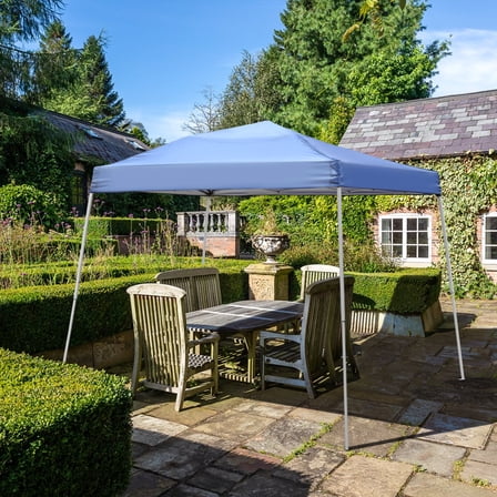 Ainfox Slant Leg 10 x 10 Pop Up Canopy Tent with Portable Handbag Commercial Instant Shelter and Ropes Pegs for Stability, Blue