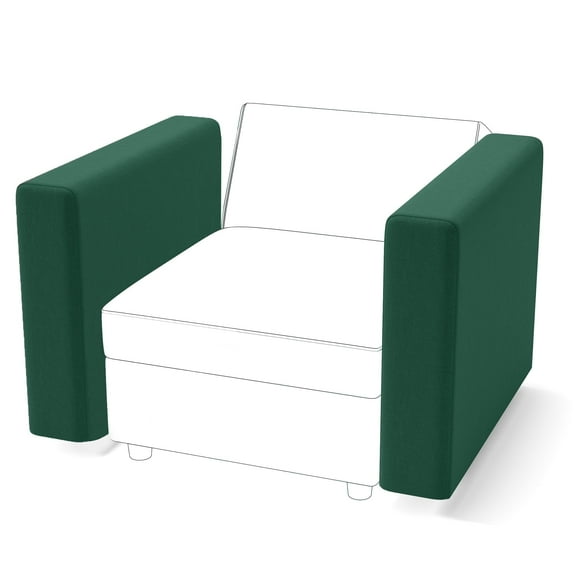 Ainfox Upholsterd Armrest Module For Storage Modular Couch, Reversible Sleeper Couches, Modular Sectional Sofas Seats Forest Green