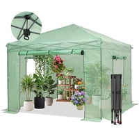 Ainfox 8' x 8' Instant Pop-Up Walk-In Greenhouse (Green)