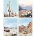 thumbnail image 1 of Aingg Bible Western Landscape Wall Art Poster Prints for Home Living Room Bedroom Decor, Boho Southwestern Cactus Mountain Wildflower Decorations Prints Wall Art Unframed 4pcs, 1 of 6
