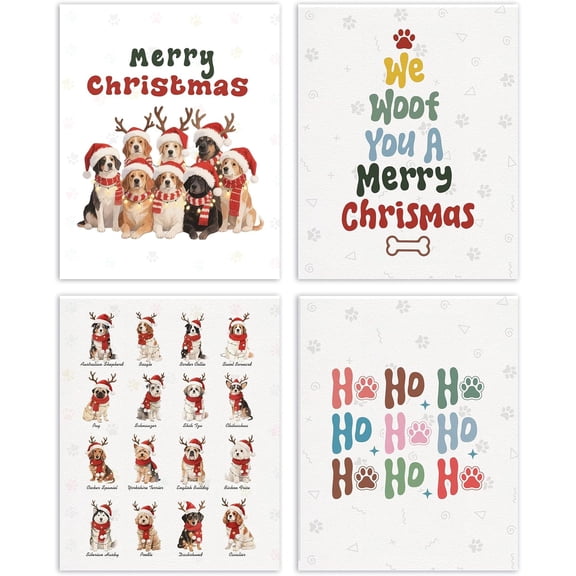 Aingg Dark Moody Christmas Wall Art Poster Prints for Home Room Bedroom Decor, Dark Academia Christmas Decor, Winter Bauble Ball Ornament Bell Mistletoe Holiday Prints Wall Art Unframed