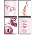thumbnail image 1 of Aingg Leopard Pink Wall Art Posters for Bedroom, Preppy Trendy Cheetah Beachy Funky Cocktail Aesthetic Wall Decorations for Home Bar Cart Bedroom Decor Unframed 4Pcs, 1 of 6