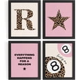 thumbnail image 1 of Aingg Preppy Pink Leopard Cheetah Room Decor Y2K Cheetah Posters for College Dorm Wall Art Prints 4Pcs,itial P Personalized Pink Lucky 8 Ball Poster for Teen Girls Bedroom Bathroom Unframed, 1 of 6