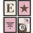 thumbnail image 1 of Aingg Preppy Pink Leopard Cheetah Room Decor Y2K Cheetah Posters for College Dorm Wall Art Prints 4Pcs,itial P Personalized Pink Lucky 8 Ball Poster for Teen Girls Bedroom Bathroom Unframed, 1 of 6