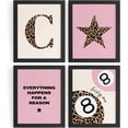 thumbnail image 1 of Aingg Preppy Pink Leopard Cheetah Room Decor Y2K Cheetah Posters for College Dorm Wall Art Prints 4Pcs,itial P Personalized Pink Lucky 8 Ball Poster for Teen Girls Bedroom Bathroom Unframed, 1 of 6