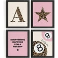 thumbnail image 1 of Aingg Preppy Pink Leopard Cheetah Room Decor Y2K Cheetah Posters for College Dorm Wall Art Prints 4Pcs,itial P Personalized Pink Lucky 8 Ball Poster for Teen Girls Bedroom Bathroom Unframed, 1 of 6