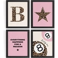 thumbnail image 1 of Aingg Preppy Pink Leopard Cheetah Room Decor Y2K Cheetah Posters for College Dorm Wall Art Prints 4Pcs,itial P Personalized Pink Lucky 8 Ball Poster for Teen Girls Bedroom Bathroom Unframed, 1 of 6