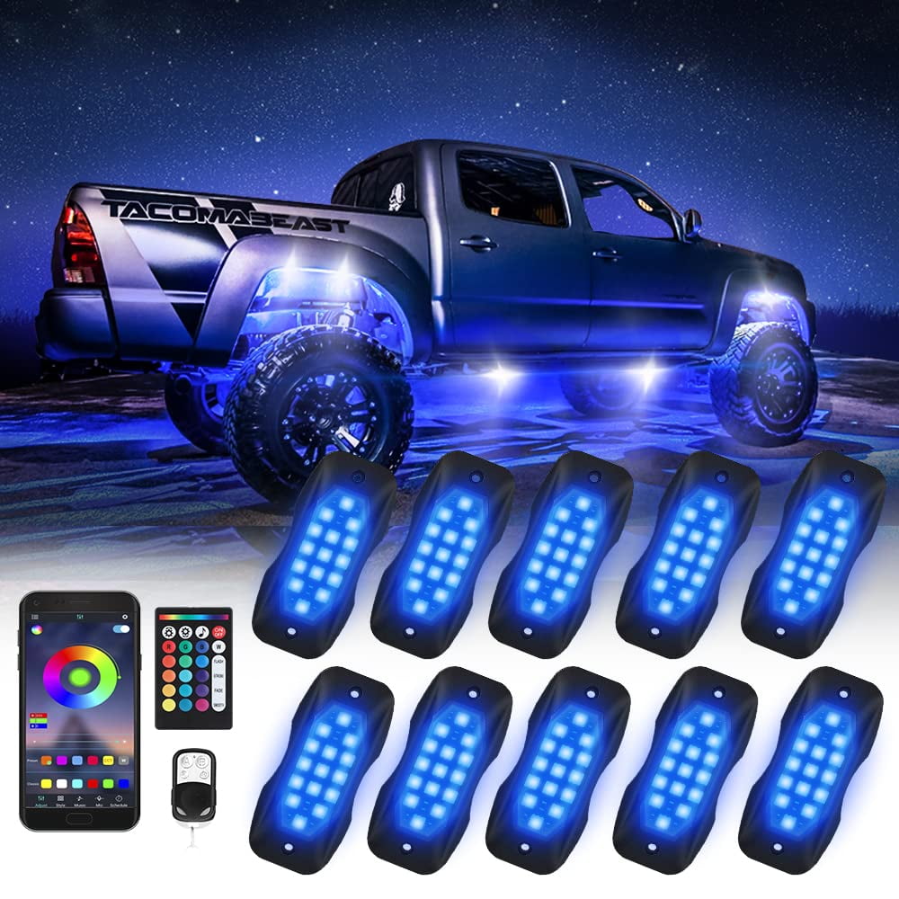 Ainostone Rock Lights for HP29 Trucks 10 Pods LED Rock Lights with APP