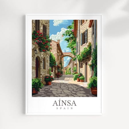 Ainsa Spain Wall Art Print Stone Street Decor Unframed Paper Print