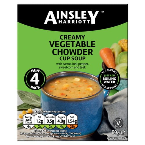 Ainsley Harriott Creamy Vegetable Chowder 80g, British Import (Pack of 2)