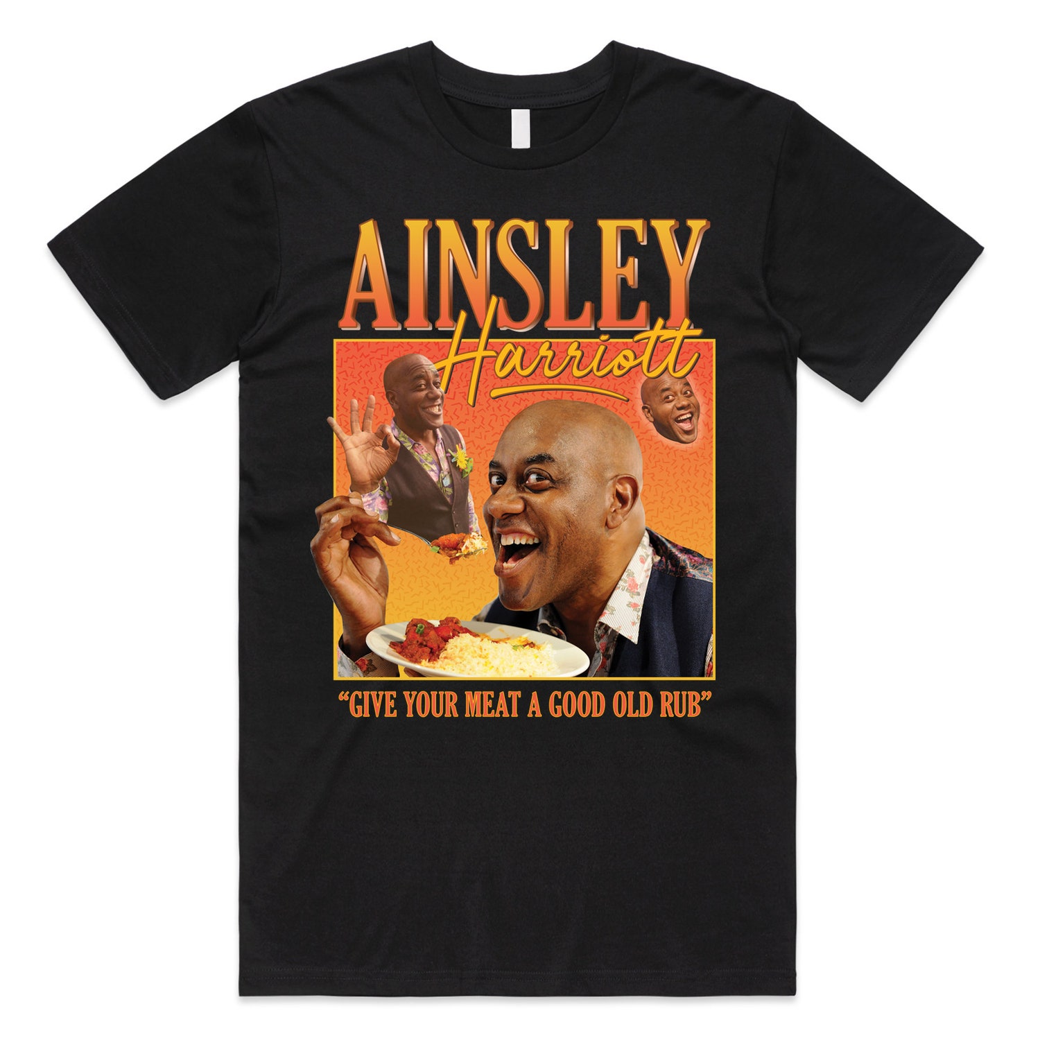 Ainsley Harriott Homage Tshirt Tee Top Vintage Retro Funny 90s Icon