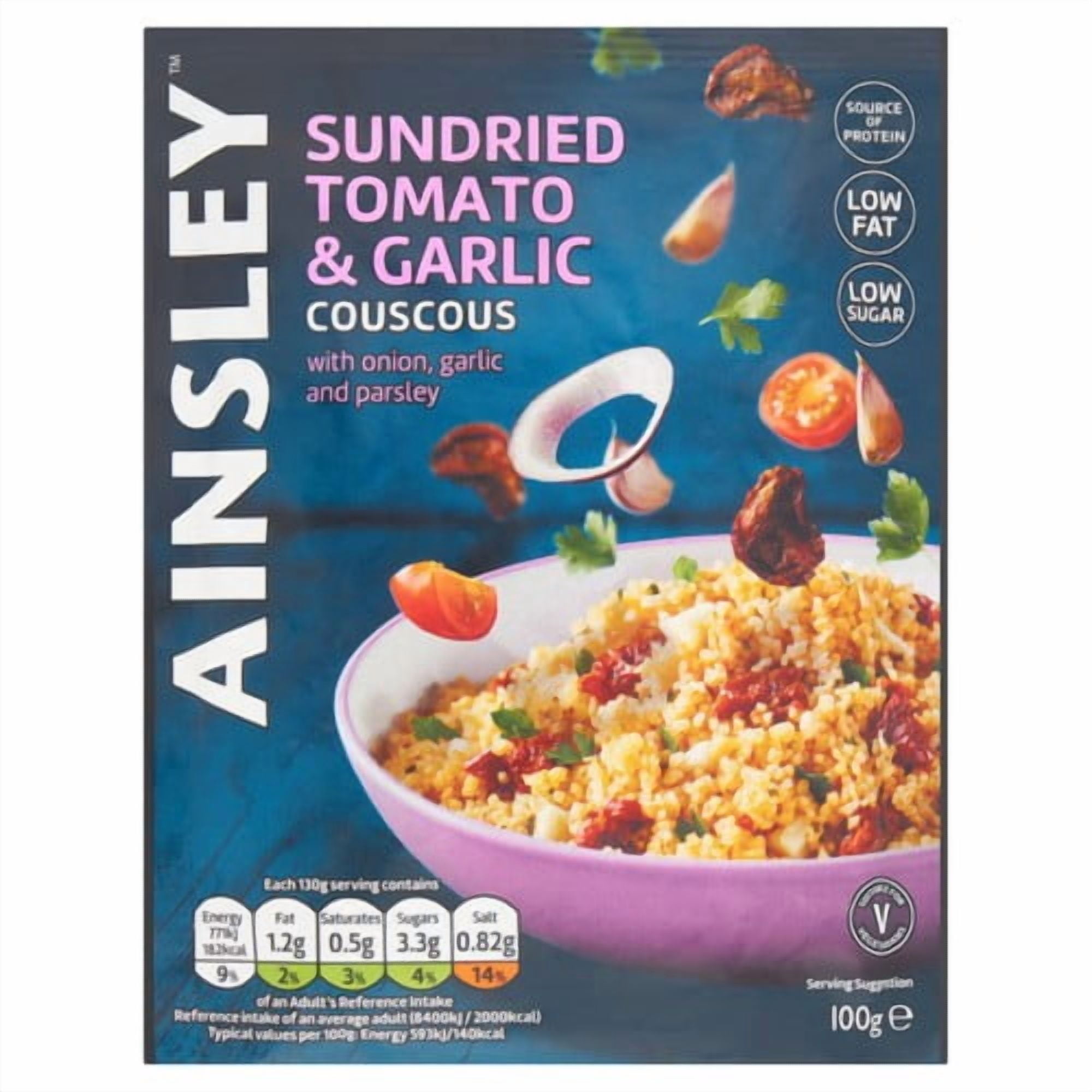 Ainsley Harriott Sundried Tomato & Garlic Cous Cous 100g, British Import (Pack of 3)