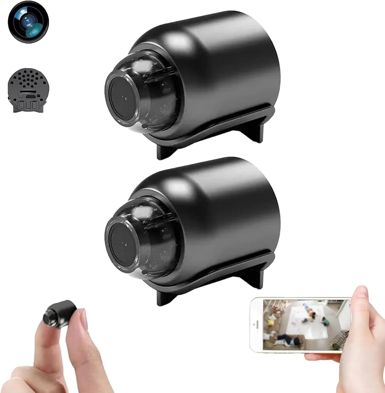 Mini 5g Wireless WiFi Camera 1080p HD - Night Vision Included Detection Wide Angle Micro Cam Home Office Mini Wifi Camera 1080p Hd Comes 8g Memory Card
