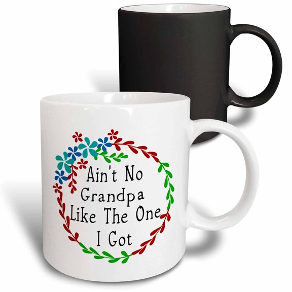 3drose, Aint No Grandpa Like the One I Got Song Word Play, 11oz Magic Transforming Mug