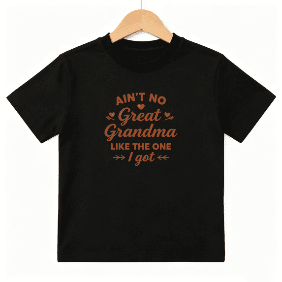 Aint No Great Grandma Slogan Boys Graphic Tee, Cute Family Love 100% Cotton Kids Short Sleeve T-Shirt 4-13Y