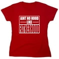 thumbnail image 1 of Aint No Hood Like Fatherhood Sarcastic Humor Novelty Funny Women's Casual Tees, 1 of 3