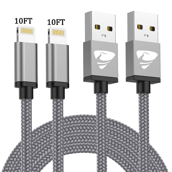 Aioneus 10FT Cable 2-Pack i Phone Charger Fast Charging Nylon Braided i Phone Charging Cable for i Phone 14 13 12 11 Pro Max XS XR X 8 7 Plus SE - Extra Long and Durable