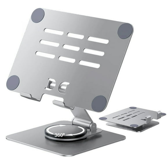 Aioneus 360° Rotatable Tablet Stand Holder, Universal Adjustable Aluminum Alloy iPad Stand for Desk, Silver