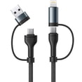 thumbnail image 1 of Aioneus 4 in 1 USB C Multi Charging Cable 60W 6FT Braided Phone Charger Cord Compatible with iPhone iPad MacBook Samsung, Black, 1 of 9