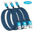 thumbnail image 1 of Aioneus Charger Cord Compatible with iPhone, 3 Pack 6FT Nylon Braided Fast Charging Cable Compatible with iPhone 14/13/12/11/iPad (Blue), 1 of 7
