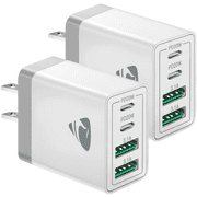 Aioneus Fast Charging Block 40W, Multiport USB C Wall Charger Block, for iPhone 15, White (2 Pack)
