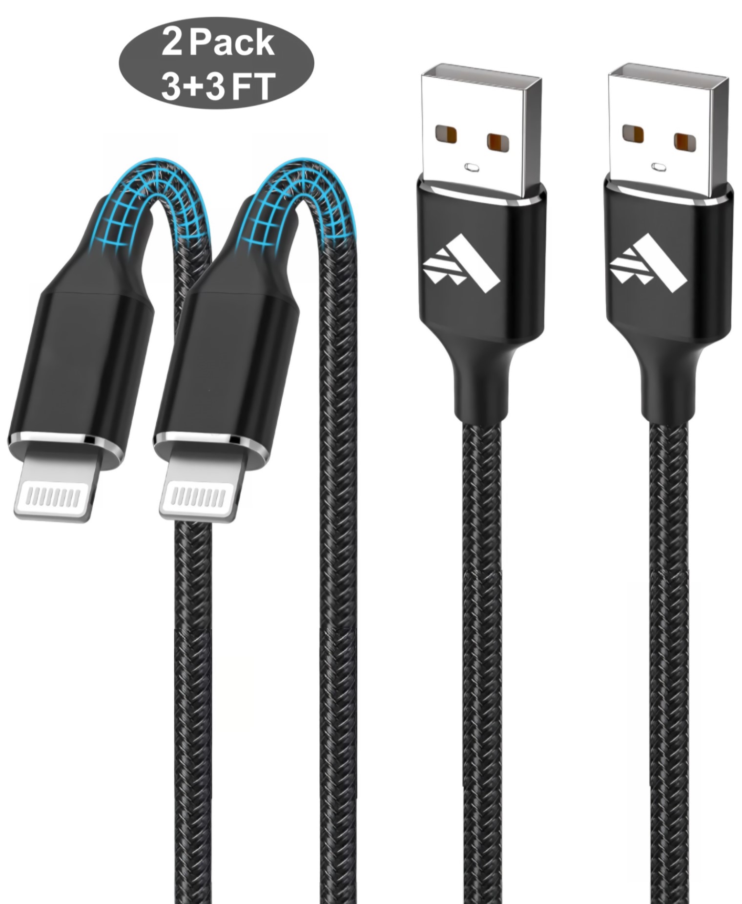 Aioneus Lightning Cable iPhone Charger Cable Nylon Braided Fast