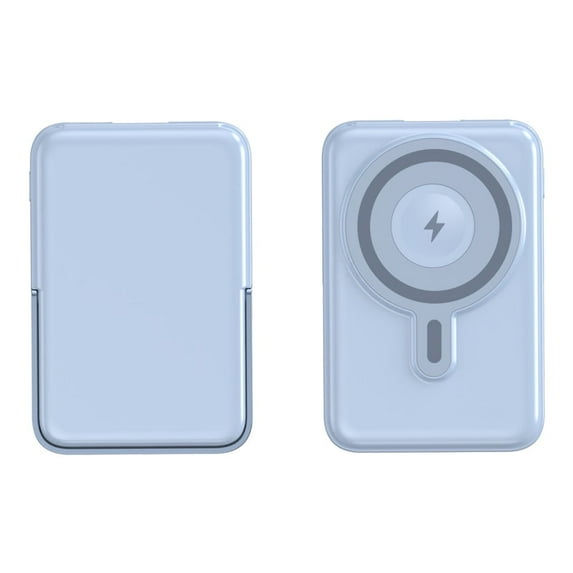 Aioneus Magnetic Power Bank 10000mAh, Apple Wireless Portable Charger with Holder Stand, 22.5W Fast Charging Battery Pack, Magsafe Charger with LED Display, Compatible for iPhone, Blue