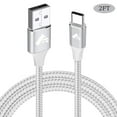 thumbnail image 1 of Aioneus Short USB C Cable 2FT Fast Charging Nylon Braided Type C Charger Cable for Samsung Galaxy S20/S10/S9/S8/Note 9/8, 1 of 8
