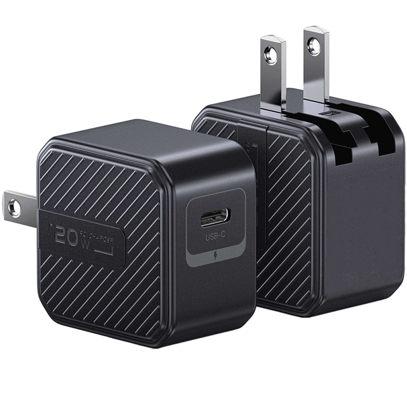 Aioneus USB C Charger 2 Pack 20W Fast Charging Block Compatible with iPhone/iPad/Samsung, Black