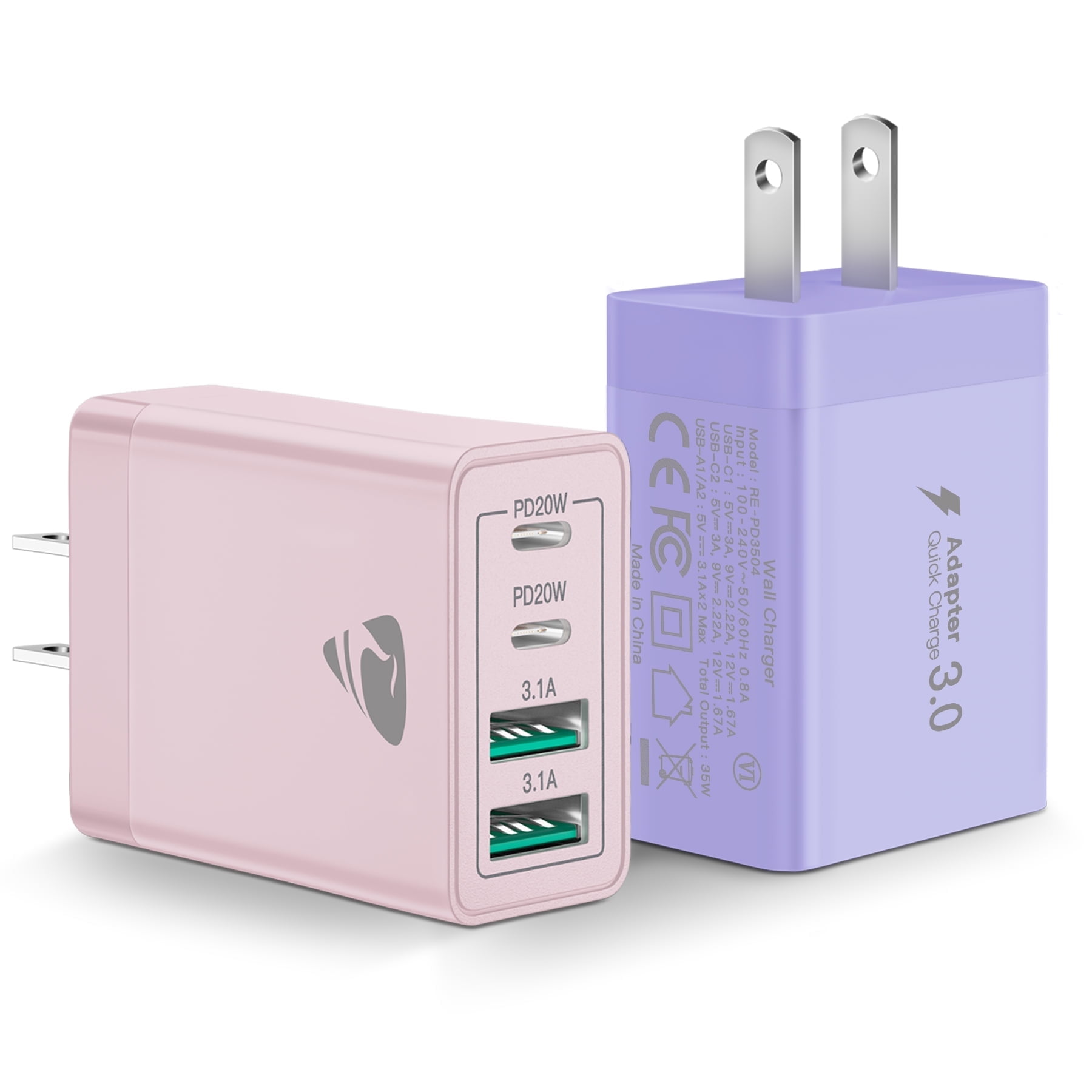 Aioneus USB C Fast Charging Block, 40W Multi-Port Power Adapter, Dual ...