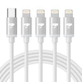 thumbnail image 1 of Aioneus USB C To Light-ning Charging Cable Compatible with iPhone 14 13 12 11, 4Pack 3/3/6/10FT Braided iPhone Fast Charger Cord, White, 1 of 8