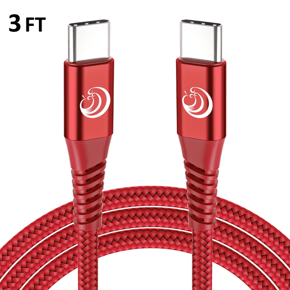 Aioneus USB C to USB C Cable 3FT, 3A Fast Charging Cable Type C Charger Cord for iPhone 15/15 Plus/15 Pro/15 Pro Max, Samsung Galaxy S23/S22/S21, iPad Pro/Air 4, iPad Mini 6, Red