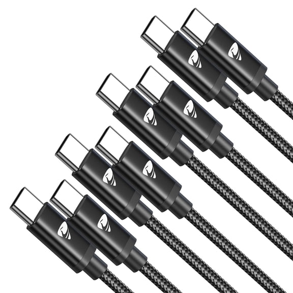 Aioneus USB C to USB C Cable 4Pack [3/3/6/10FT] 100W Fast Charging C to C Charger Cord Braided Compatible with iPhone 17/16/15, iPad, Samsung Galaxy (Black)