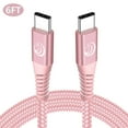 thumbnail image 1 of Aioneus USB C to USB-C Cable, 6ft 60W USB Type C Cable PD Fast Charging Cord Type C Charger for iPhone 15/15 Plus/15 Pro/15 Pro Max, MacBook Pro 2020, iPad Mini 6, Samsung Galaxy, Pink, 1 of 7