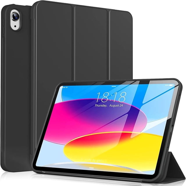 Aioneus iPad Case Compatible with iPad (A16) 11th Generation 11 inch (2025), iPad 10th Generation 10.9 inch (2022), with Auto Wake/Sleep, Tri-Fold Stand Smart Case, Black