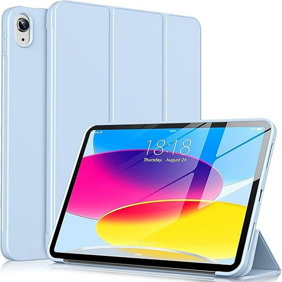 Aioneus iPad Case for iPad (A16) 11th Generation 11 Inch (2025), iPad 10th Generation 10.9 Inch (2022), with Auto Wake/Sleep, Tri-fold Stand Smart Case, Light Blue