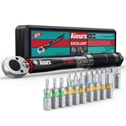Aiourx, 1/4 Ratchet Steel Handle Matte with Drive Torque Wrench 23 Piece