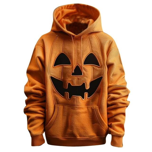 Aipengry Mens Work Sweatshirts Black Jacket Funny Halloween Pumpkin