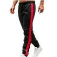 thumbnail image 1 of Aipewai Back to School Mens Premium Regular Fit Gym Drawstring Sweatpant Fashion Urban Lifestyle Side Striped Trousers, 1 of 5