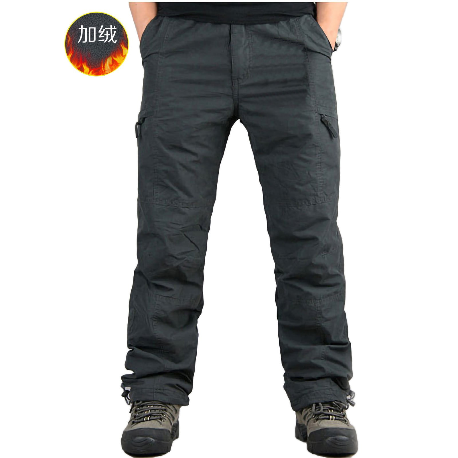 Aipewai ClearanceDeals Autumn Men's Plush Thick Work Pants Autumn Men
