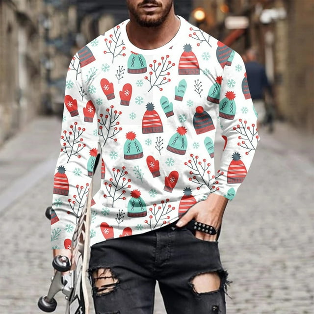 Aipewai Deals of Today Man Clothing Clearances Casual Crewneck Long