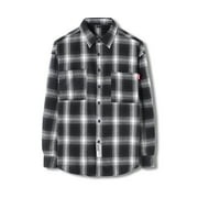 AIPEWAI Long Sleeve Tops The New Men's Regular-fit Long-Sleeve Plaid Flannel Shirt Retro 2024 Fashion Shirt Casual