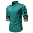 Aipewai Mens Shirts Clearances Casual Fashion Patchwork Plaid Turndown